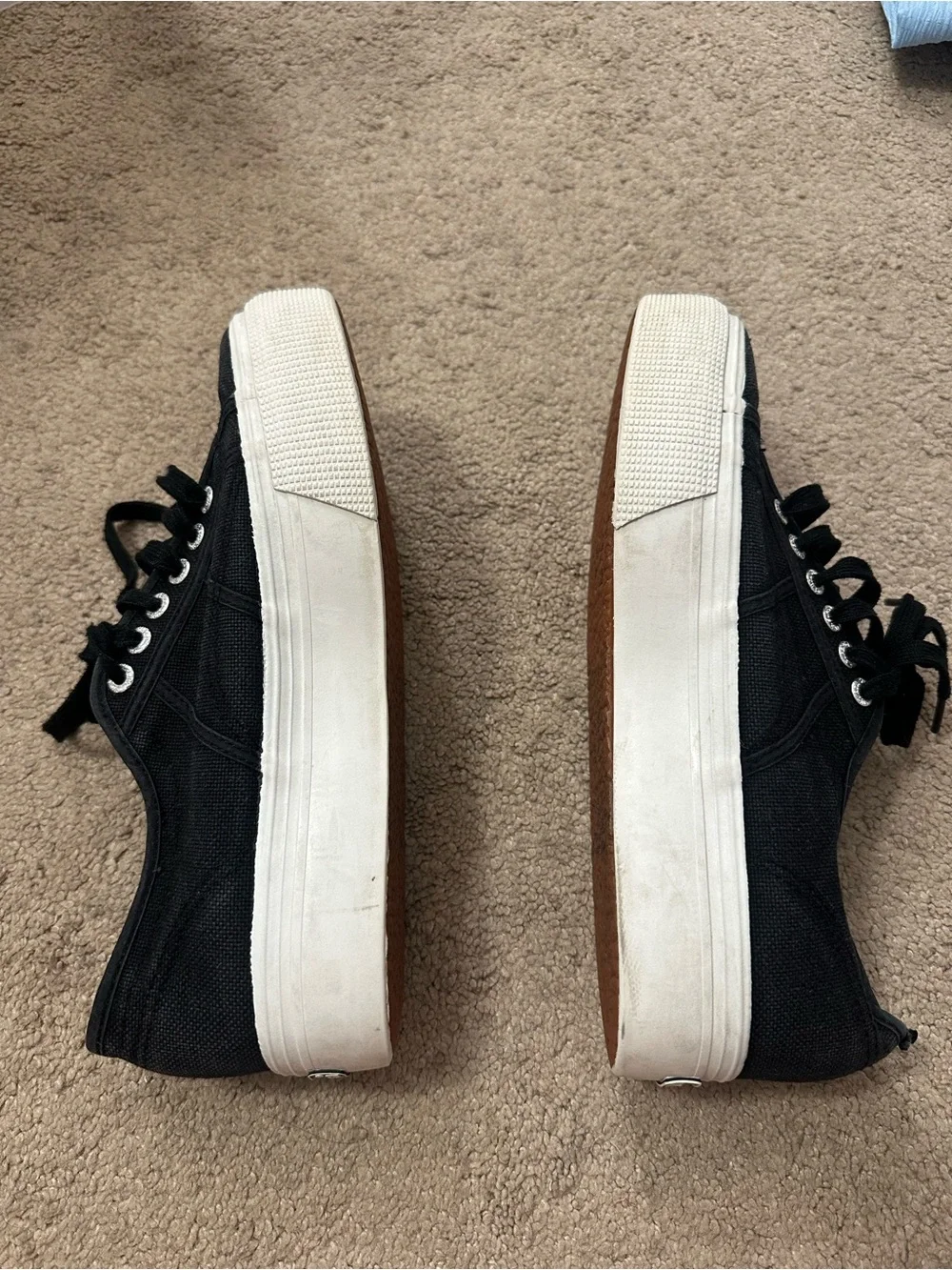 Superga Black Low-Top Canvas Sneakers with White Sole